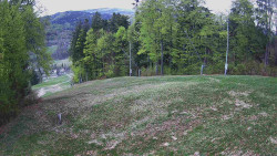 Prostřední část sjezdovky a snowpark