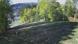 Prostřední část sjezdovky a snowpark