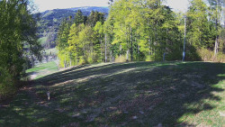 Prostřední část sjezdovky a snowpark
