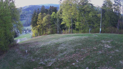 Prostřední část sjezdovky a snowpark