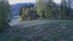 Prostřední část sjezdovky a snowpark