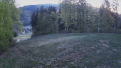 Prostřední část sjezdovky a snowpark