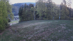 Prostřední část sjezdovky a snowpark