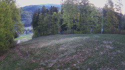 Prostřední část sjezdovky a snowpark