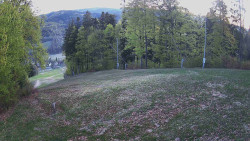 Prostřední část sjezdovky a snowpark