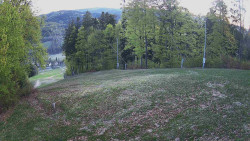 Prostřední část sjezdovky a snowpark