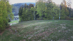 Prostřední část sjezdovky a snowpark