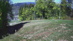 Prostřední část sjezdovky a snowpark
