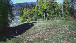 Prostřední část sjezdovky a snowpark