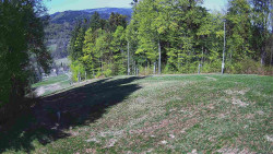 Prostřední část sjezdovky a snowpark