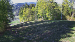 Prostřední část sjezdovky a snowpark