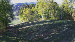 Prostřední část sjezdovky a snowpark