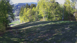 Prostřední část sjezdovky a snowpark