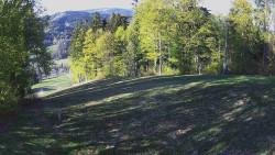 Prostřední část sjezdovky a snowpark
