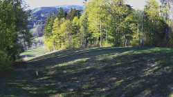 Prostřední část sjezdovky a snowpark