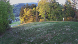 Prostřední část sjezdovky a snowpark