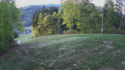 Prostřední část sjezdovky a snowpark