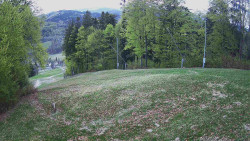 Prostřední část sjezdovky a snowpark