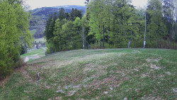 Prostřední část sjezdovky a snowpark