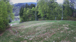 Prostřední část sjezdovky a snowpark