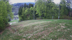 Prostřední část sjezdovky a snowpark