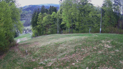 Prostřední část sjezdovky a snowpark