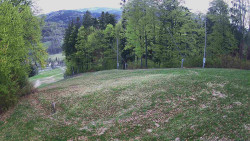 Prostřední část sjezdovky a snowpark