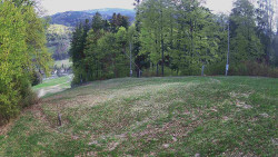 Prostřední část sjezdovky a snowpark
