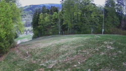 Prostřední část sjezdovky a snowpark