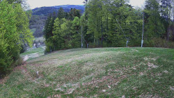 Prostřední část sjezdovky a snowpark