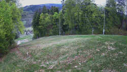 Prostřední část sjezdovky a snowpark