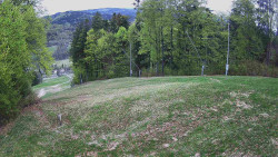 Prostřední část sjezdovky a snowpark