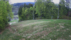 Prostřední část sjezdovky a snowpark
