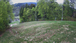 Prostřední část sjezdovky a snowpark