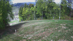 Prostřední část sjezdovky a snowpark