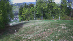 Prostřední část sjezdovky a snowpark