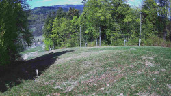 Prostřední část sjezdovky a snowpark