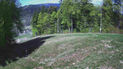 Prostřední část sjezdovky a snowpark