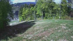 Prostřední část sjezdovky a snowpark