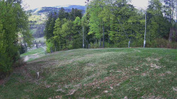 Prostřední část sjezdovky a snowpark