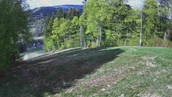 Prostřední část sjezdovky a snowpark