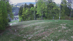Prostřední část sjezdovky a snowpark