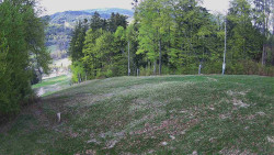 Prostřední část sjezdovky a snowpark