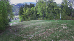 Prostřední část sjezdovky a snowpark