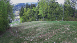 Prostřední část sjezdovky a snowpark