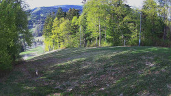 Prostřední část sjezdovky a snowpark