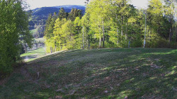 Prostřední část sjezdovky a snowpark
