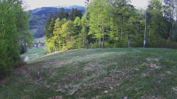 Prostřední část sjezdovky a snowpark