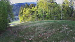 Prostřední část sjezdovky a snowpark