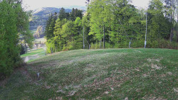 Prostřední část sjezdovky a snowpark